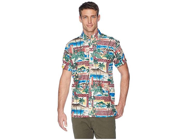 Reyn Spooner Hawaiian Christmas Classic Fit Shirt (maroon) Men's Clothing