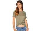 1.state Short Sleeve Twist Front Linen Tee (grassland) Women's T Shirt