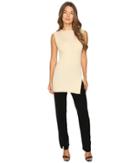 Cashmere In Love Tori Ribbed Tunic (beige) Women's Clothing