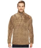 True Grit Luxe Fleece Stripe 1/4 Zip Pullover (brown) Men's Clothing