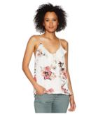 Miss Me Floral Surplice Cami Top (multi White) Women's Sleeveless