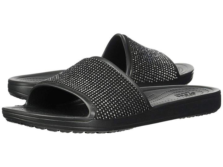 Crocs Sloane Ombre Diamant Slide (black Ombre/black) Women's Slide Shoes