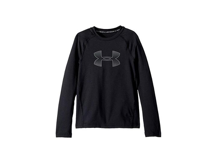 Under Armour Kids Armour Long Sleeve (big Kids) (black/black/graphite) Boy's Clothing