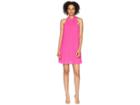 American Rose Dana High Neck Accordion Dress (fuchsia) Women's Dress