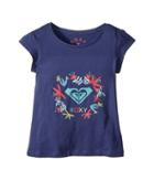 Roxy Kids Moid Flower Logo Tee (toddler/little Kids/big Kids) (deep Cobalt) Girl's T Shirt