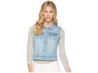 Tribal Soft Denim Vest With Embroidery Detail (sky) Women's Vest
