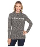 Life Is Good Namaste Funnel Neck Sweater (night Black) Women's Sweater