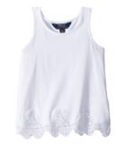 Polo Ralph Lauren Kids Lace-trim Jersey Tank Top (little Kids) (white) Girl's Sleeveless