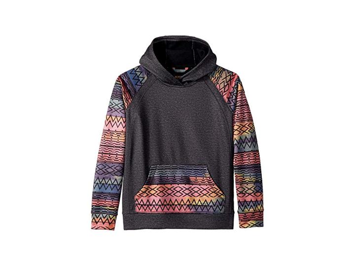 Burton Kids Girls Crown Bonded Pullover (little Kids/big Kids) (true Black Heather/technicat Dream) Girl's Clothing