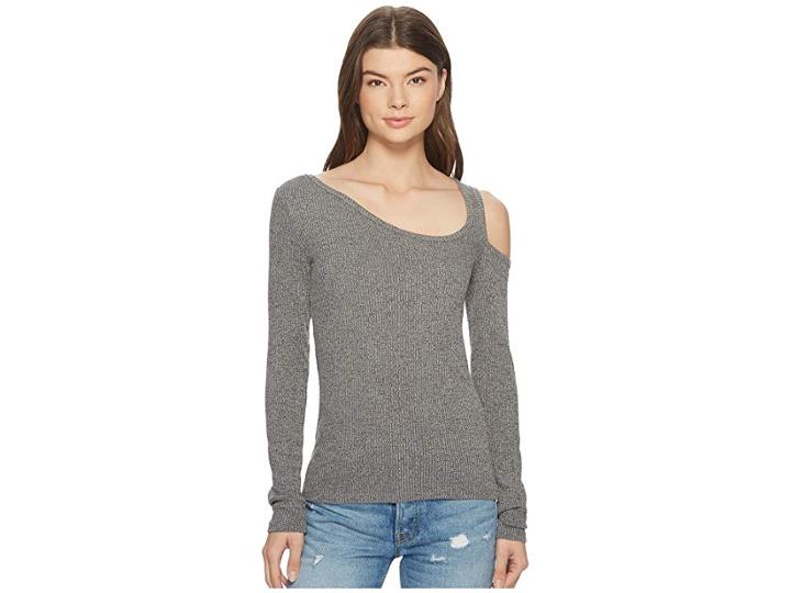 Lucky Brand One Shoulder Cold Shoulder Top (heather Grey) Women's Long Sleeve Pullover