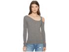 Lucky Brand One Shoulder Cold Shoulder Top (heather Grey) Women's Long Sleeve Pullover