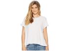 Mod-o-doc Soft Spun Jersey Crossover Back Top W/ Flounce (ash) Women's Clothing