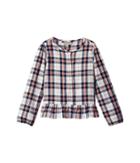 Lucky Brand Kids Parker Yarn-dyed Plaid Top (big Kids) (whisper White) Girl's Clothing