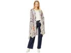 Angie Printed Kimono With Ruffled Sleeves (oyster) Women's Clothing