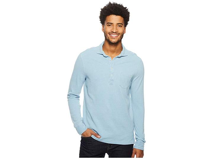 Polo Ralph Lauren Featherweight Mesh Long Sleeve Knit (light Indigo) Men's Clothing