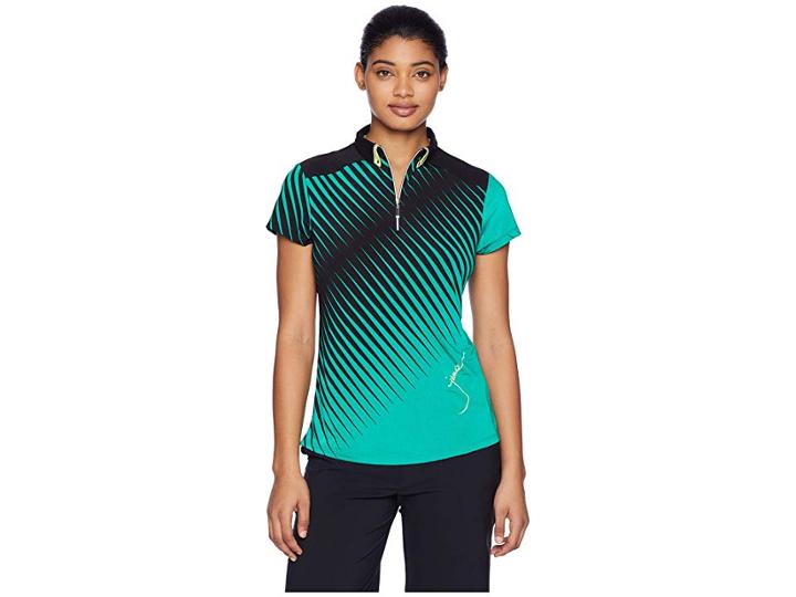 Jamie Sadock Prizm Short Sleeve Top (emerald City) Women's Clothing
