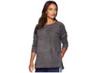 Mod-o-doc Truly Sueded French Terry Raglan Sleeve Pullover With Side Slit Detail (grey) Women's Clothing