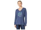 Life Is Good Long Sleeve Night Woods Crusher Vee (darkest Blue) Women's Clothing