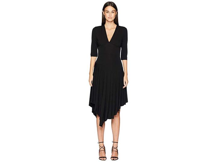 Nicole Miller Stretchy Matte Jersey Asymmetrical Dress (black) Women's Dress