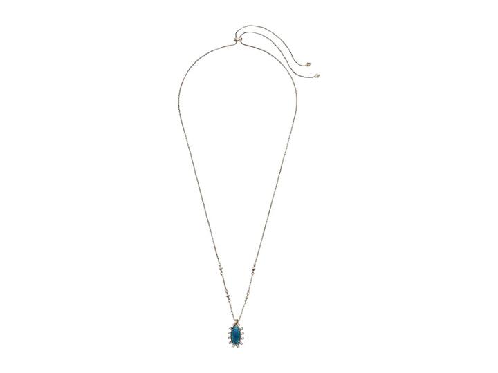 Kendra Scott Brett Adjustable Necklace (brass/aqua Apatite Cz) Necklace