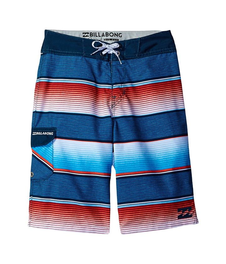 Billabong Kids All Day Og Stripe Boardshorts (big Kids) (red) Boy's Swimwear