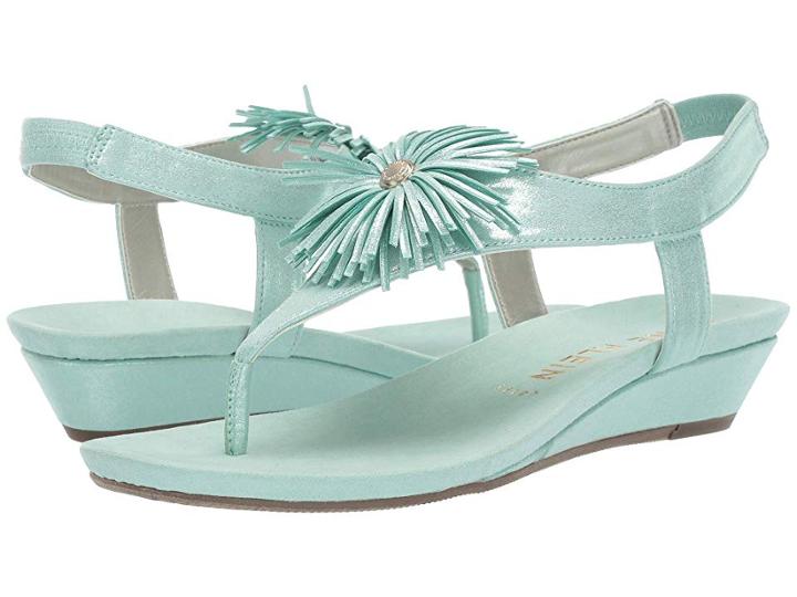 Anne Klein Isotta Wedge Sandal (light Green) Women's Sandals