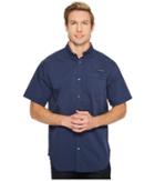 Columbia Harborside Woven Short Sleeve Shirt (collegiate Navy/sunset Red) Men's Short Sleeve Button Up