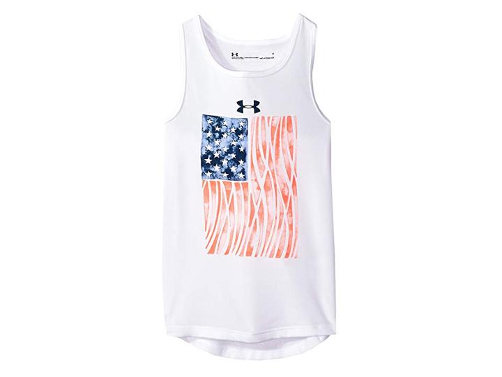 Under Armour Kids Ua Flagged Tank Top (little Kids) (white) Girl's Sleeveless