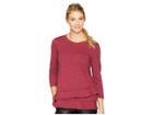 Mod-o-doc Slub Jersey 3/4 Sleeve Asymmetrical Flounce Hem Tee (cranberry) Women's T Shirt