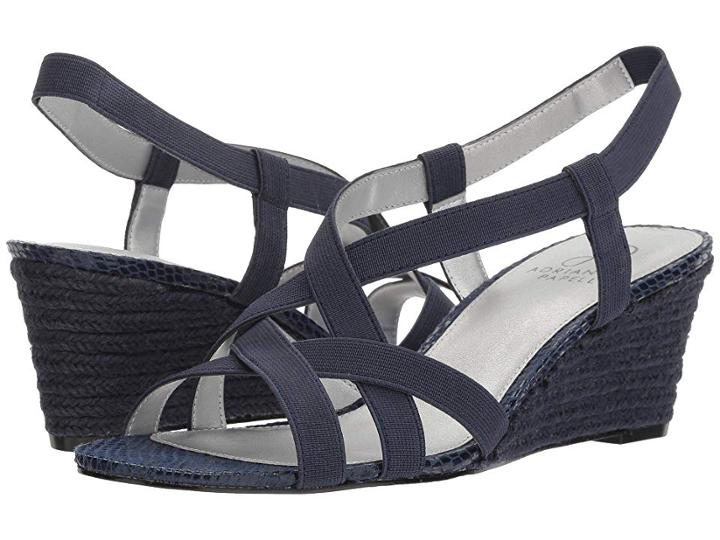 Adrianna Papell Alba (navy Elastic) Women's Wedge Shoes