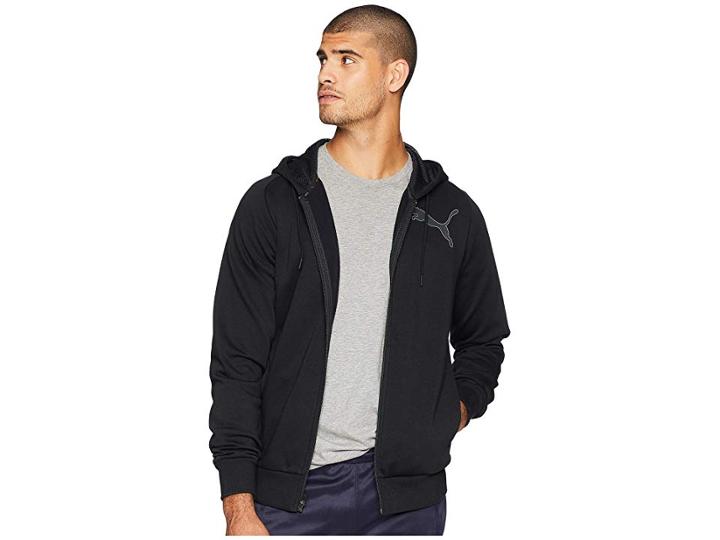 Puma P48 Modern Sport Full Zip Fleece Hoodie (cotton Black) Men's Sweatshirt