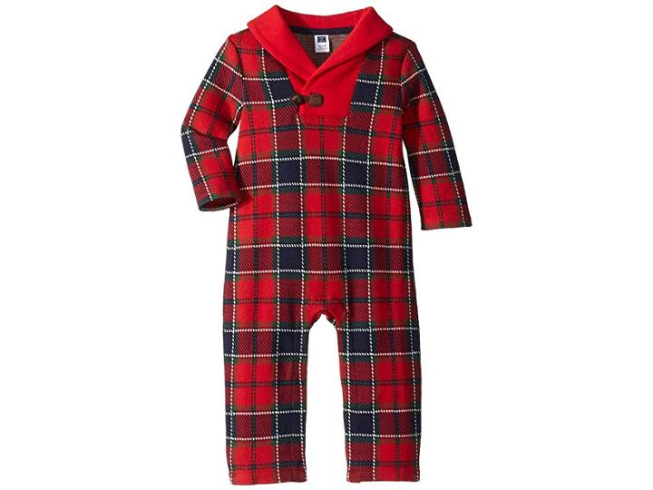 Janie And Jack Long Sleeve Plaid Bodysuit (infant) (red/navy Plaid) Boy's Jumpsuit & Rompers One Piece