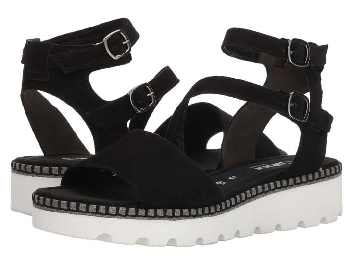 Gabor Gabor 82.862 (black Samtchevreau) Women's Dress Sandals