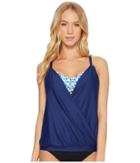 Next By Athena Spice Market Surplice Double Up Tankini Top (navy) Women's Swimwear