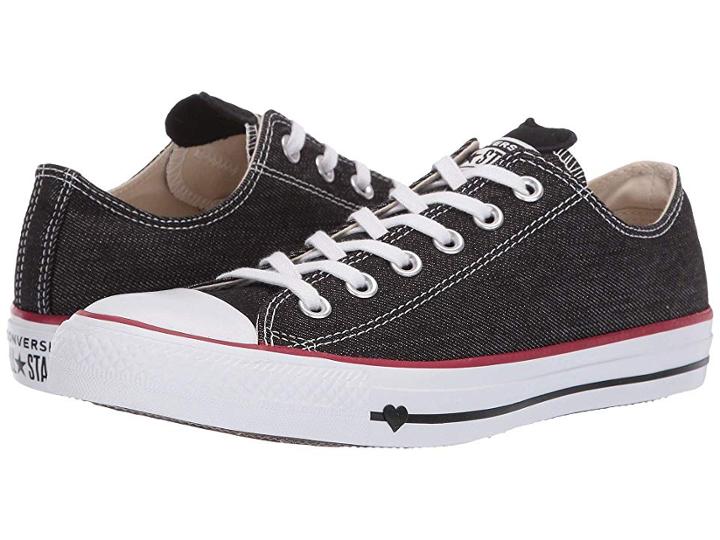 Converse Chuck Taylor(r) All Star(r) Denim Love Ox (black/white/garnet) Athletic Shoes