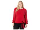 Michael Michael Kors Plus Size Long Sleeve Tie Blouse Top (red Currant) Women's Blouse