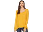 Free People Long Valley Long Sleeve Top (canary) Women's Clothing