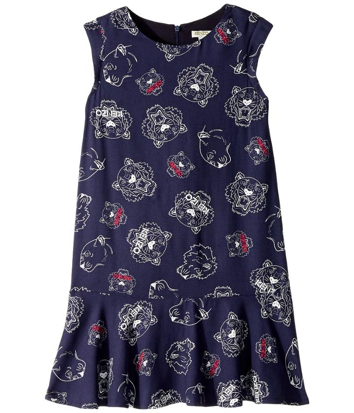 Kenzo Kids Dress Tigers (big Kids) (navy) Girl's Dress