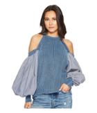 Free People Catch A Glimpse Top (blue) Women's Clothing
