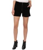 Blank Nyc Suede High Rise Shorts With Zipper (black) Women's Shorts