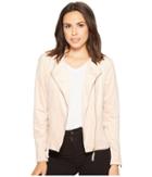 Calvin Klein Faux Suede Moto Jacket (blush) Women's Coat