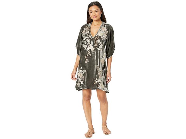 Johnny Was Othilia Velvet Kimono Dress (steel Grey) Women's Dress