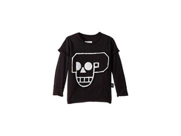 Nununu Skull Robot Patch T-shirt (toddler/little Kids) (black) Boy's T Shirt