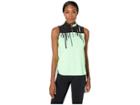 Jamie Sadock Sleeveless Top With Embroidery (kinetic Green) Women's Clothing