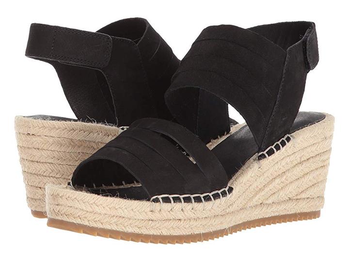 Eileen Fisher Largo (black Tumbled Nubuck) Women's Wedge Shoes