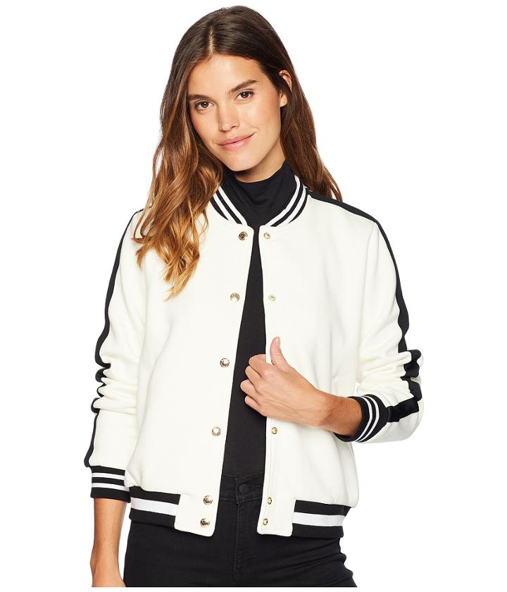 Juicy Couture Luxe Tiger Patch Terry Bomber Jacket (angel) Women's Clothing