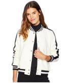 Juicy Couture Luxe Tiger Patch Terry Bomber Jacket (angel) Women's Clothing