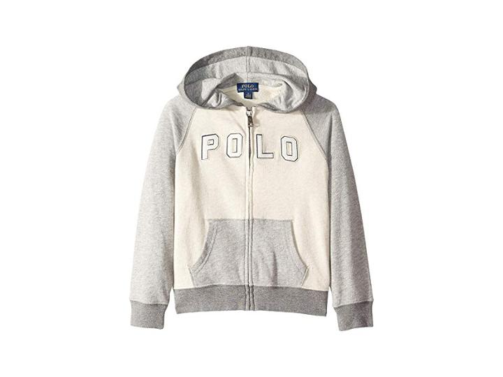 Polo Ralph Lauren Kids Cotton Spa Terry Hoodie (little Kids/big Kids) (light Grey Heather) Boy's Clothing