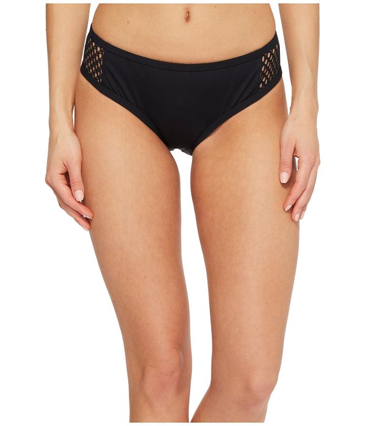 Jantzen Mesh Solids Boogie Retro Bikini Bottom (black) Women's Swimwear