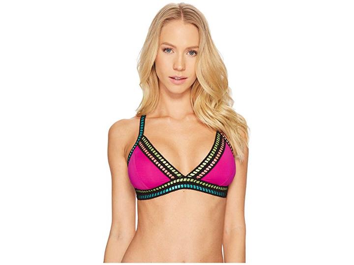 La Blanca Threading Along Ots Triangle Bra (magenta) Women's Swimwear